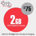 Recharge 019 Mobile – Unlimited Local calls and SMS + 500 CREDITS FOR INTERNATIONAL CALLS for Landline numbers in 40 countries for 14 days